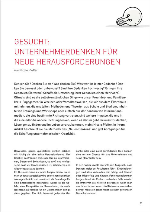 Gesucht: Unternehmerdenken für neue Herausforderungen