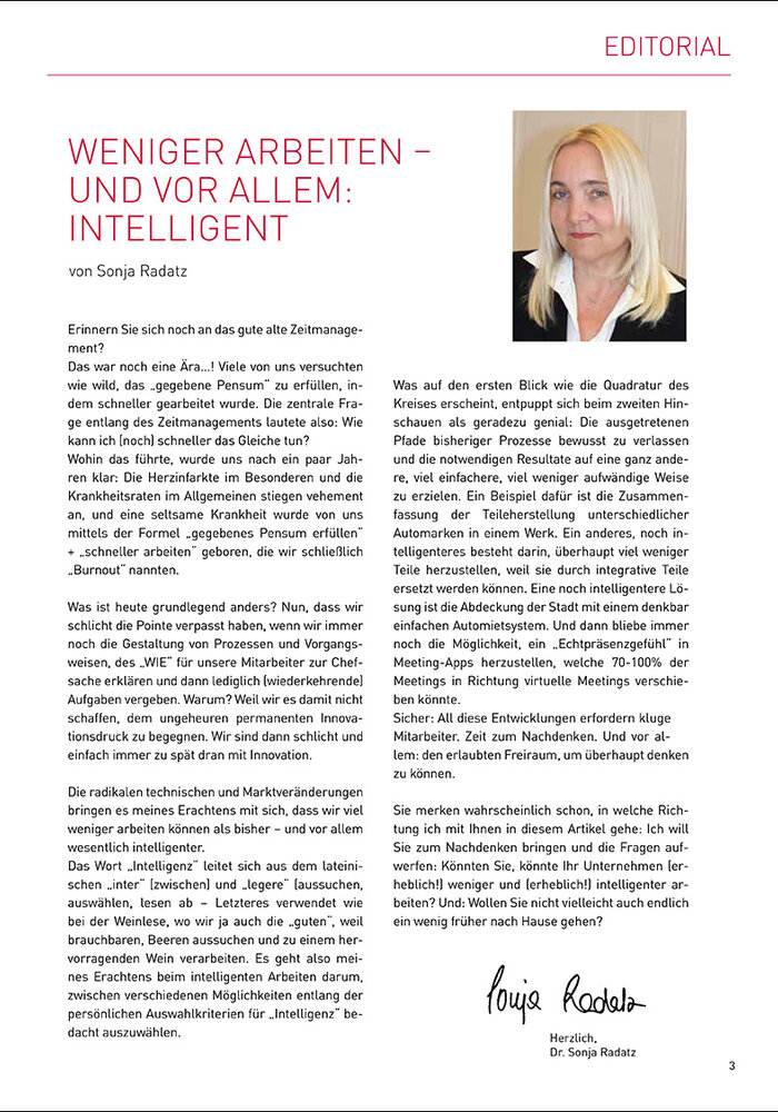 Weniger arbeiten – und vor allem: intelligent