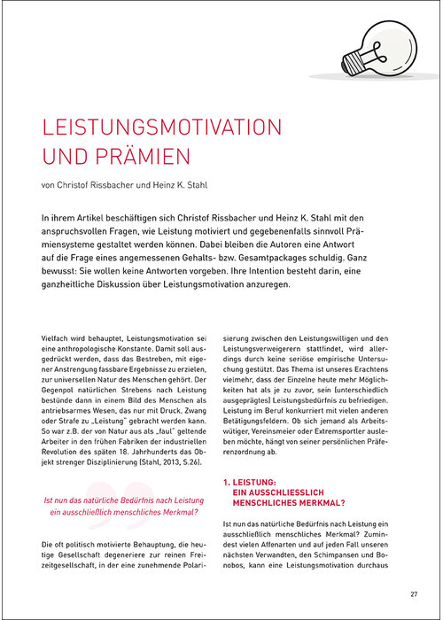 Leistungsmotivation und Prämien