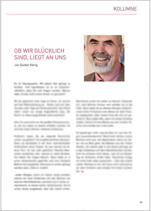 Ob wir glücklich sind, liegt an uns