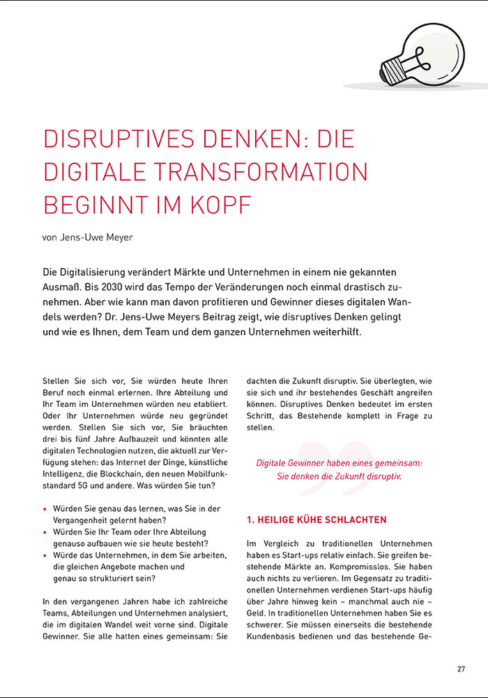 Disruptives denken: die digitale Transformation beginnt im Kopf