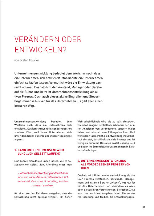 Verändern oder Entwickeln?