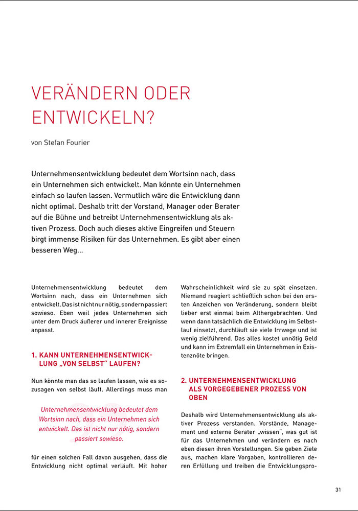 Verändern oder Entwickeln?