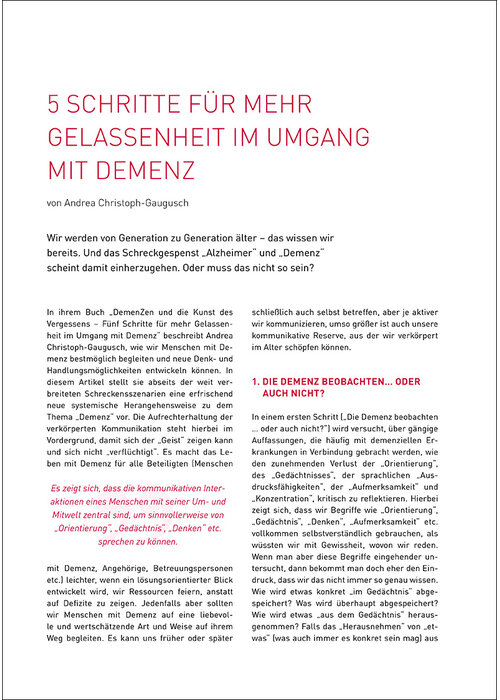 5 Schritte zu mehr Gelassenheit im Umgang mit Demenz