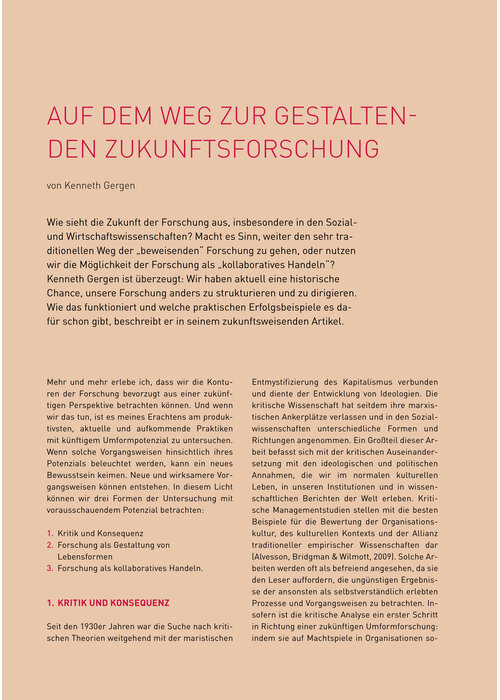 Auf dem Weg zur gestaltenden Zukunftsforschung