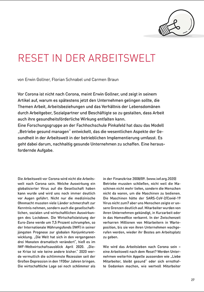 Reset in der Arbeitswelt