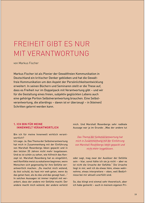 Freiheit gibt es nur mit Verantwortung