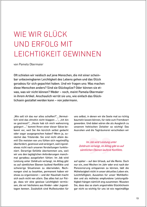 Wie wir Glück und Erfolg  mit Leichtigkeit gewinnen