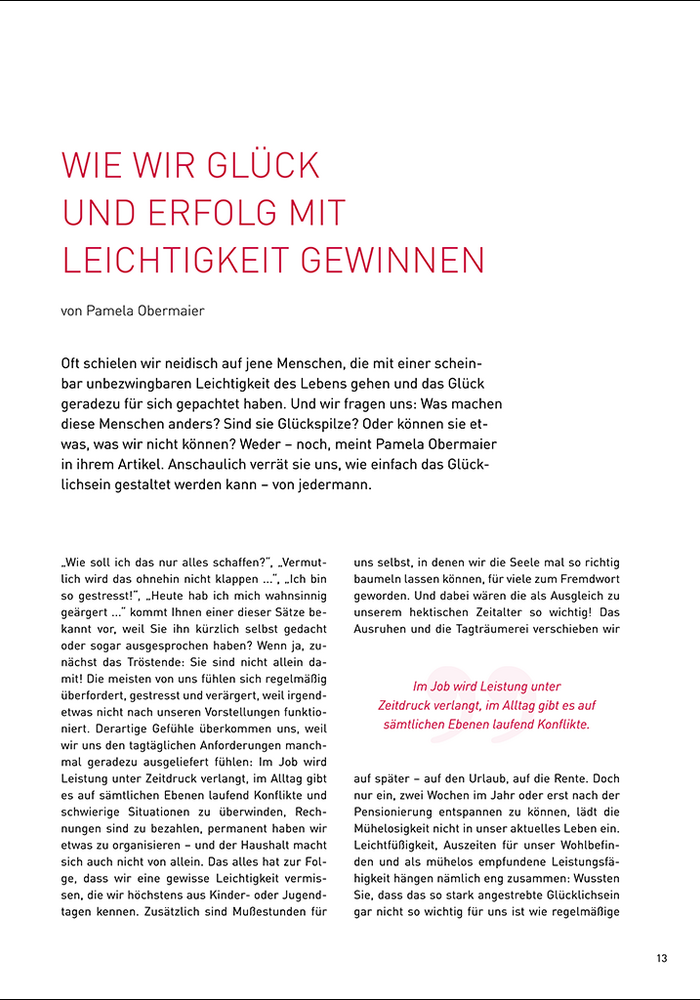 Wie wir Glück und Erfolg  mit Leichtigkeit gewinnen