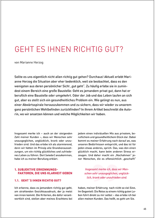 Geht es Ihnen Richtig Gut?
