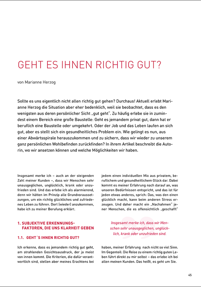 Geht es Ihnen Richtig Gut?