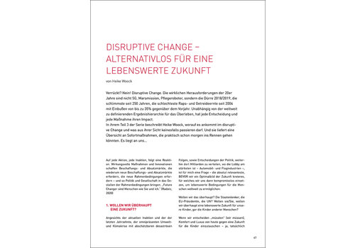 Disruptiver Change – alternativenlos für eine lebenswerte Zukunft