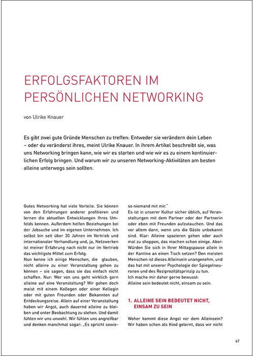 Erfolgsfaktoren im persönlichen Networking