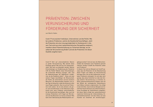 Prävention: zwischen Verunsicherung und Förderung der Sicherheit