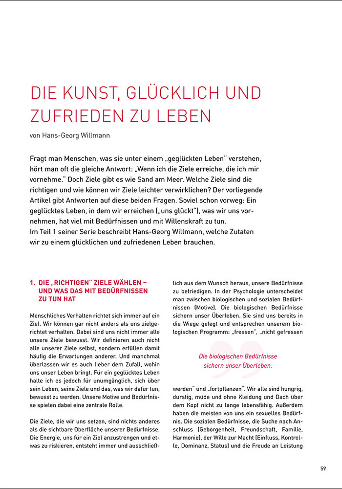 Die Kunst, glücklich und zufrieden zu Leben