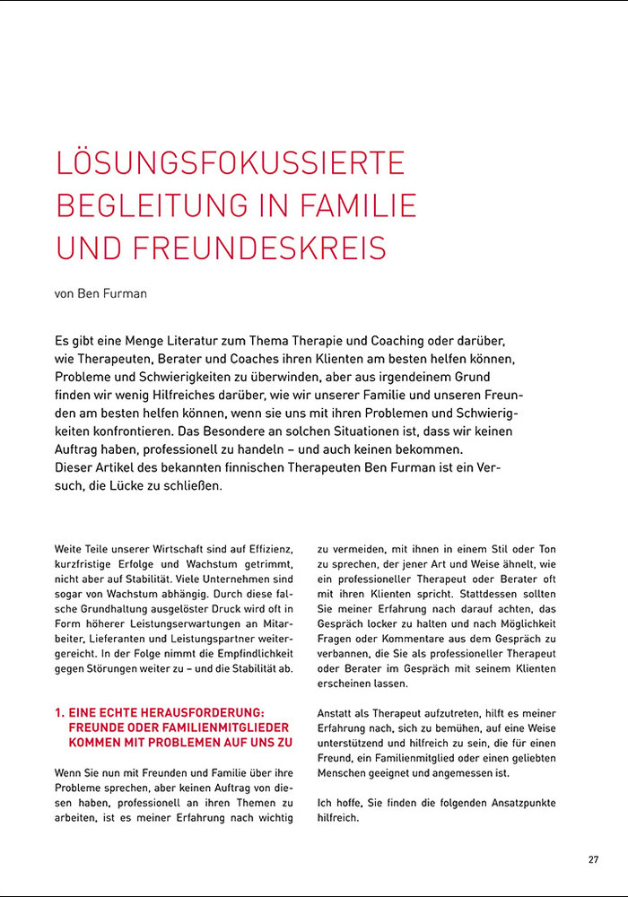 Lösungsfokussierte Begleitung in Familie und Freundeskreis