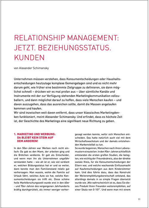 Relationship Management: JETZT. Beziehungsstatus. Kunden