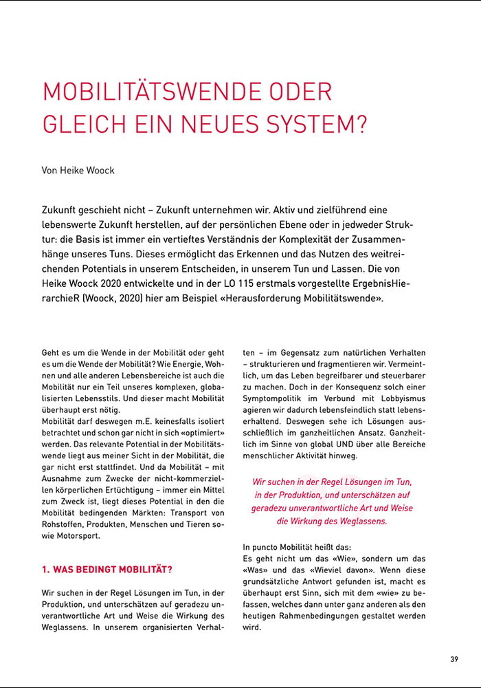 Mobilitätswende oder gleich ein neues System?