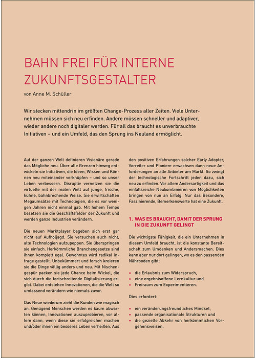 Bahn frei für interne Zukunftsgestalter