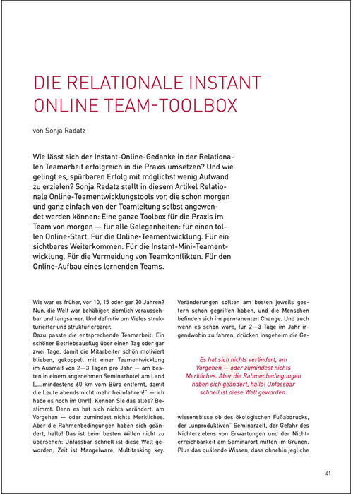 Die Relationale Instant Online Team-Toolbox