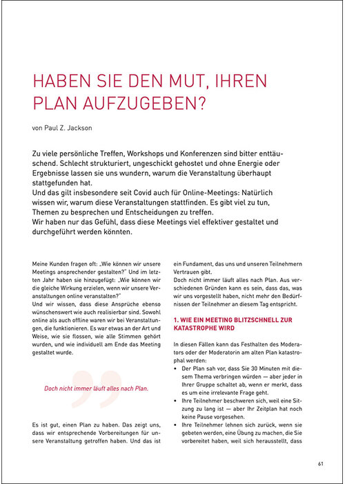 Haben Sie den Mut, Ihren Plan aufzugeben?