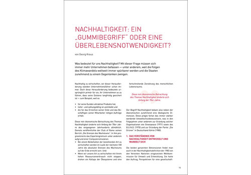 Nachhaltigkeit: Ein „Gummibegriff“ oder eine Überlebensnotwendigkeit?