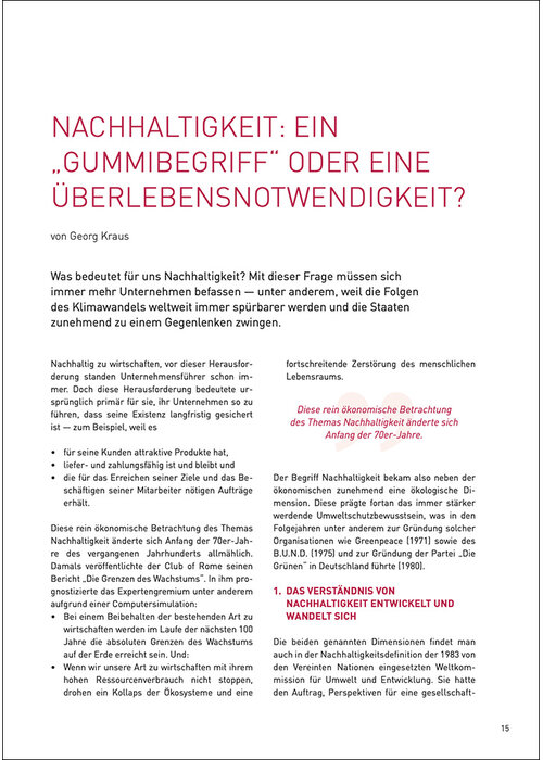 Nachhaltigkeit: Ein „Gummibegriff“ oder eine Überlebensnotwendigkeit?