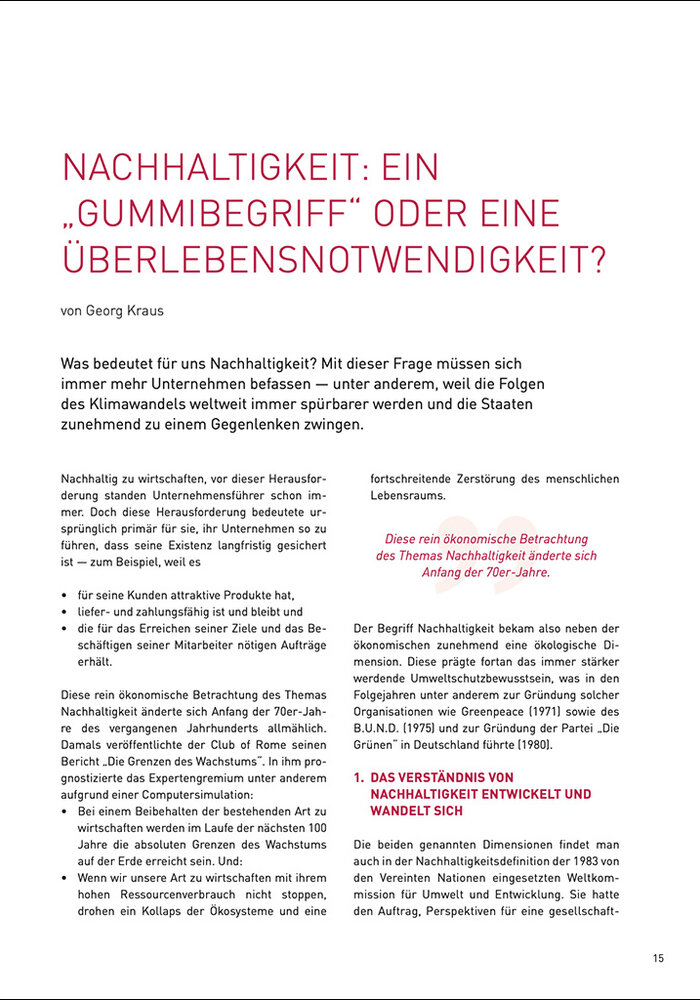 Nachhaltigkeit: Ein „Gummibegriff“ oder eine Überlebensnotwendigkeit?