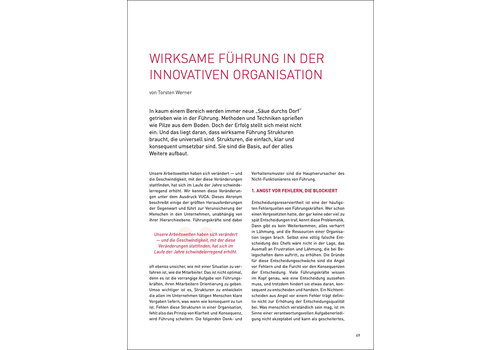 Wirksame Führung in der innovativen Organisation Wirksame Führung in der innovativen Organisation