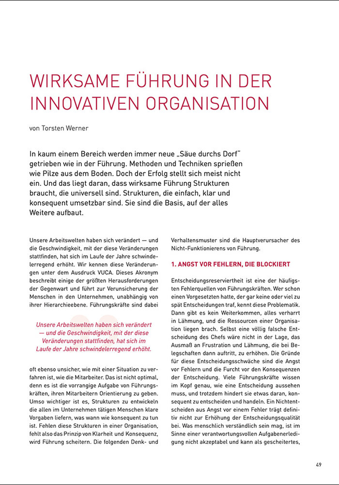 Wirksame Führung in der innovativen Organisation