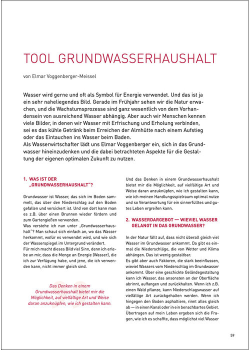 Tool Grundwasserhaushalt