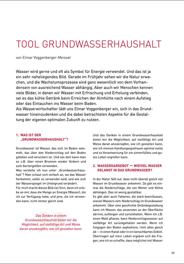 Tool Grundwasserhaushalt