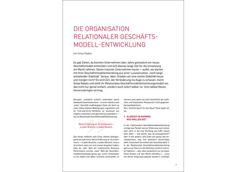 Die Organisation Relationaler Geschäftsmodell-Entwicklung