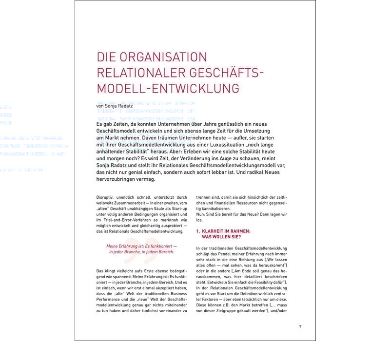 Die Organisation Relationaler Geschäftsmodell-Entwicklung