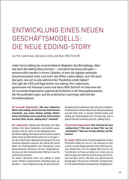 Entwicklung eines neuen Geschäftsmodells: Die neue edding-Story