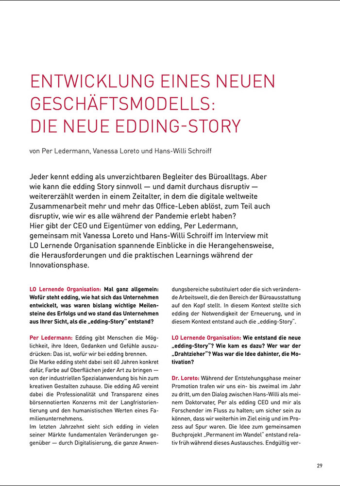 Entwicklung eines neuen Geschäftsmodells: Die neue edding-Story