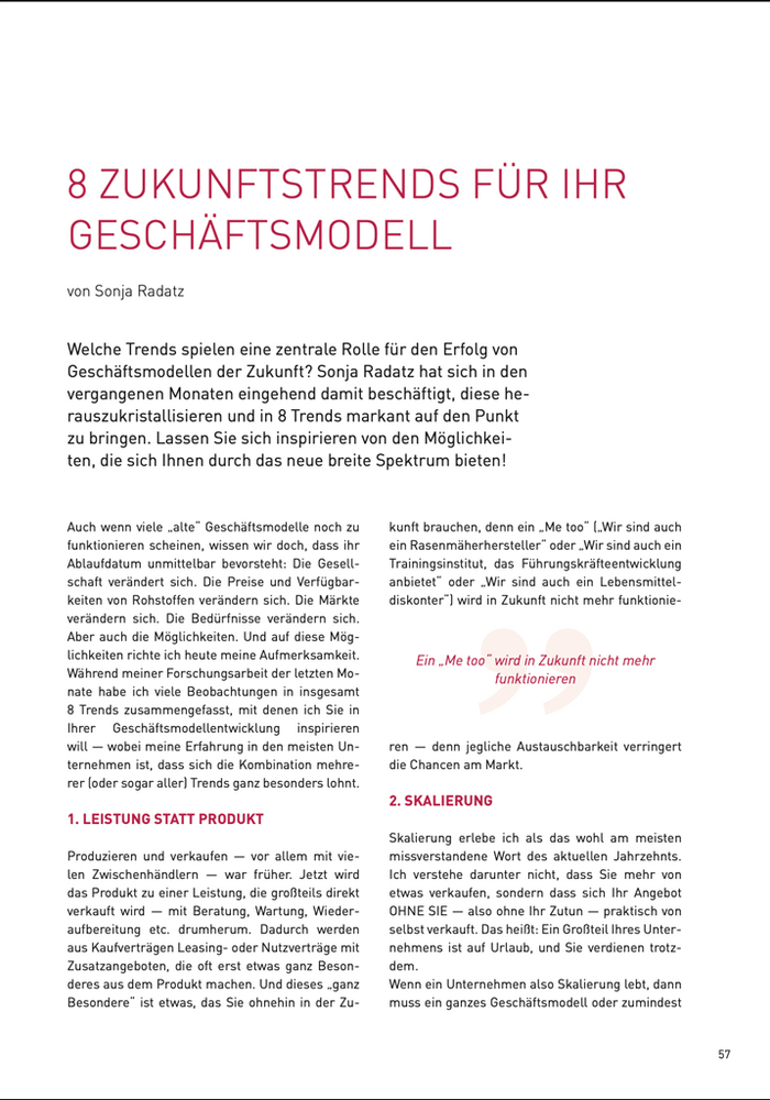 8 Zukunftstrends für Ihr Geschäftsmodell