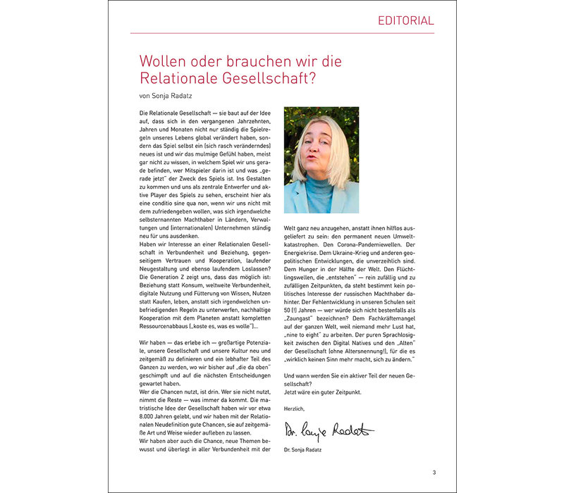 Wollen oder brauchen wir die Relationale Gesellschaft?