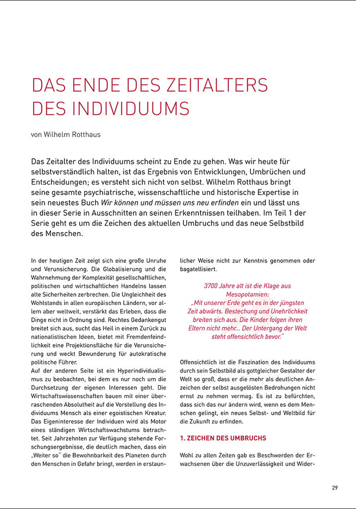 Das Ende des Zeitalters des Individuums