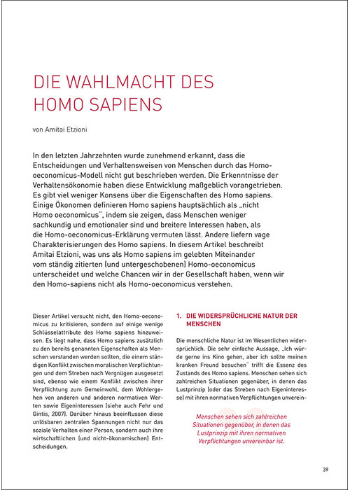 Die Wahlmacht des Homo sapiens