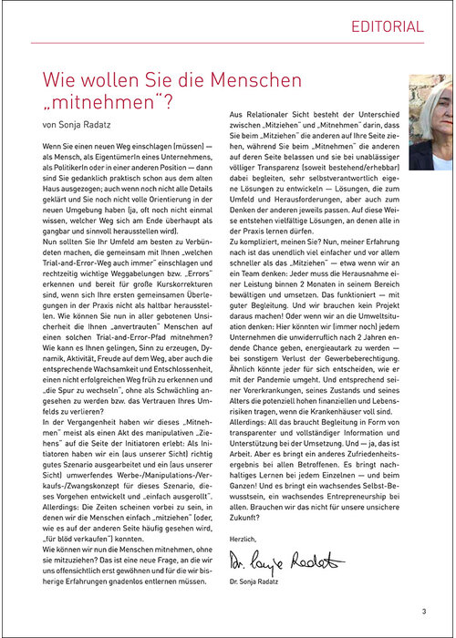 Wie wollen Sie die Menschen mitnehmen?