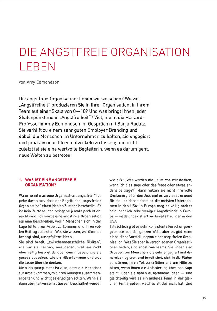 Die angstfreie Organisation leben