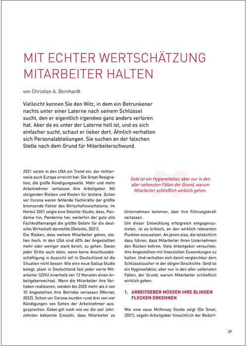 Mit echter Wertschätzung Mitarbeiter halten