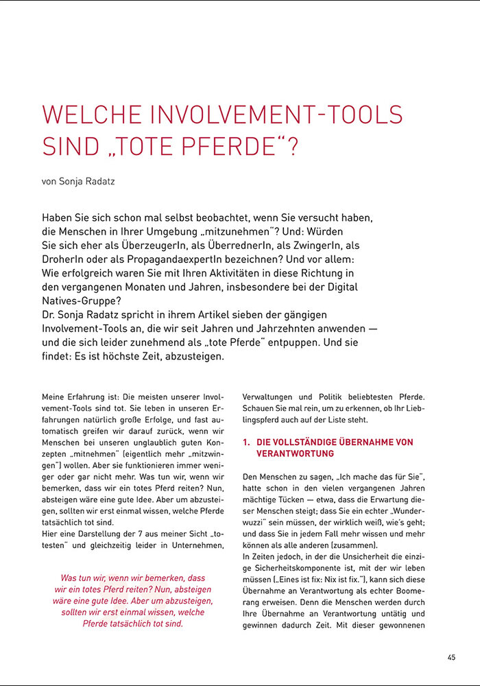 Welche Involvement-Tools sind „tote Pferde“?