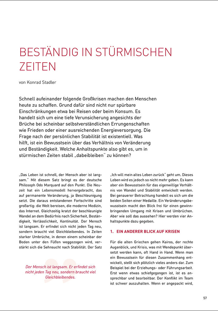 Beständig in stürmischen Zeiten