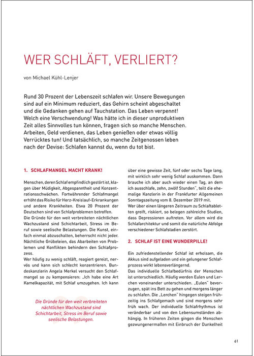 Wer schläft, verliert?