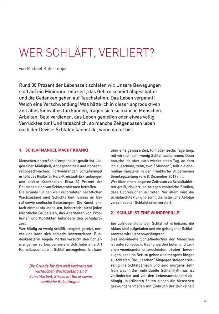 Wer schläft, verliert?