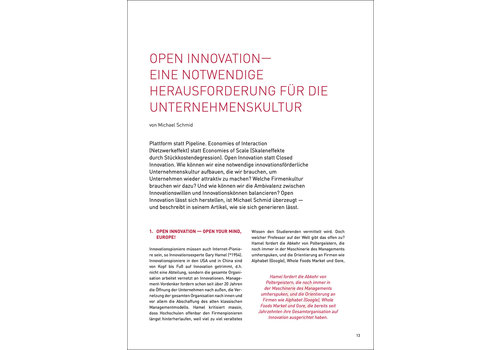 Open Innovation — eine notwendige Herausforderung für die Unternehmenskultur