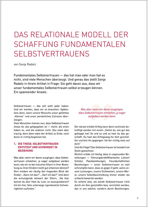 Das Relationale Modell der Schaffung fundamentalen Selbstvertrauens