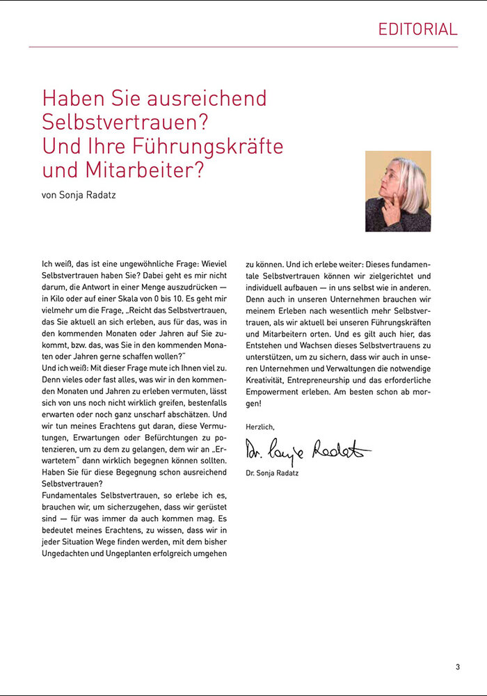 Haben Sie ausreichend Selbstvertrauen? Und Ihre Führungskräfte und Mitarbeiter?